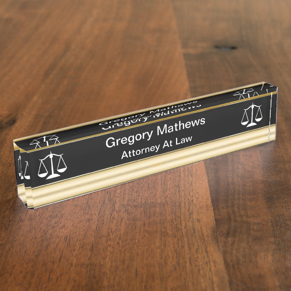 Classy Attorney Executive Desk Name Plates | Custom Desk Name Plates Shop