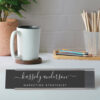elegant black personalized name script calligraphy desk name plate r 9063w 1000 - Custom Desk Name Plates Shop